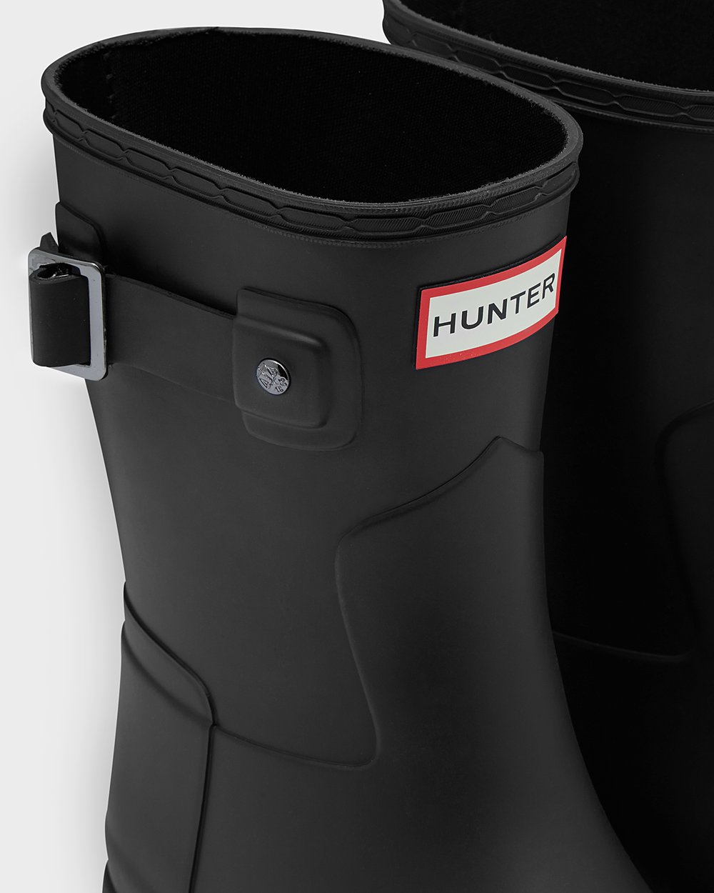 Hunter Refined Slim Fit Short Rain Boots - Clearance Womens Black - ZWSJVT624